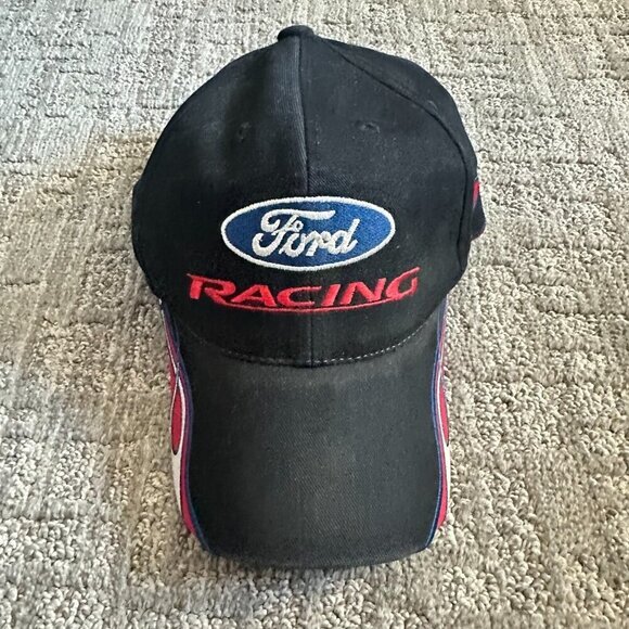 Ford Racing Winners Circle Team Issued Black Hat Cap NASCAR NHRA Racing Flames - Picture 1 of 8